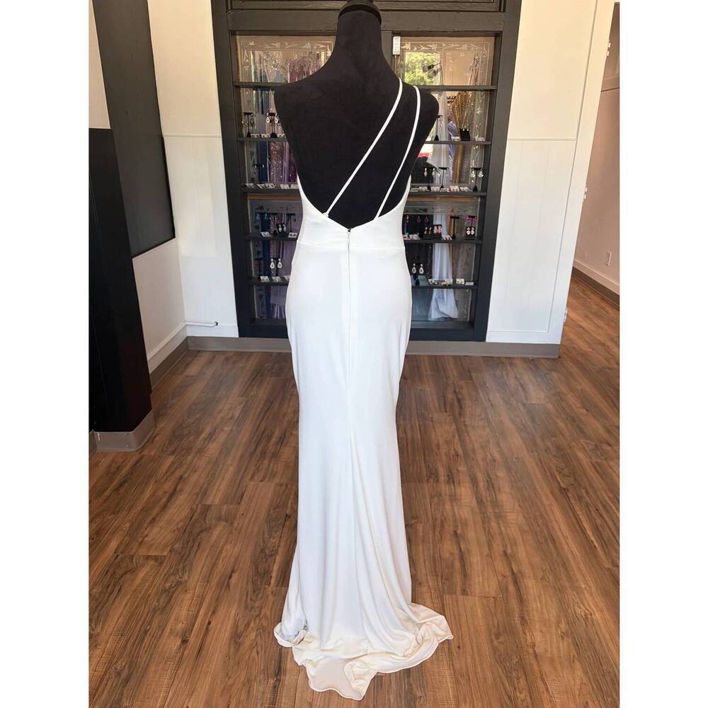 NEW JOVANI women's one shoulder mermaid dress in white - Picture 2 of 2